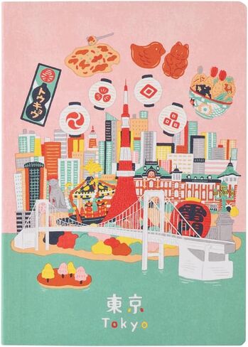 NOLTY JAPAN NOTE, A6 Notebook Featuring Japanese Design, 3.5mm Grid, 80 Pages, Tokyo in Saudi Arabia