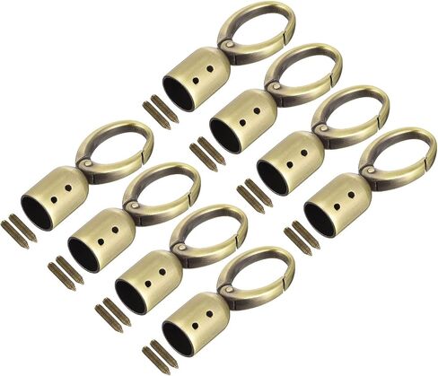 uxcell Cord End Cap, 8Pcs 15mm/0.6" End Cap Barrel Beads Terminators Cord with Screws Finding for Tassel Jewelry Making Bag Strap DIY, Gold in Saudi Arabia