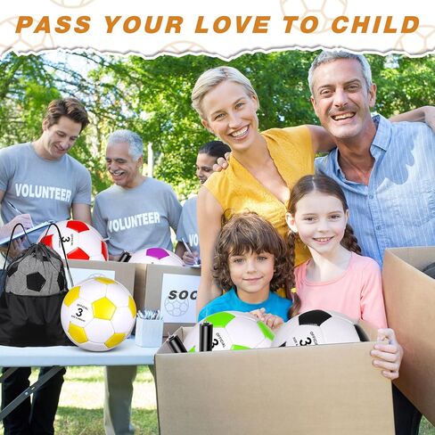 Ceenna 6 Pcs Spring Sports Soccer Ball Bulk with Pump Bag Official Size Outside Sport Soccer Ball Machine Stitched Ball for Training Practice Game in Kuwait