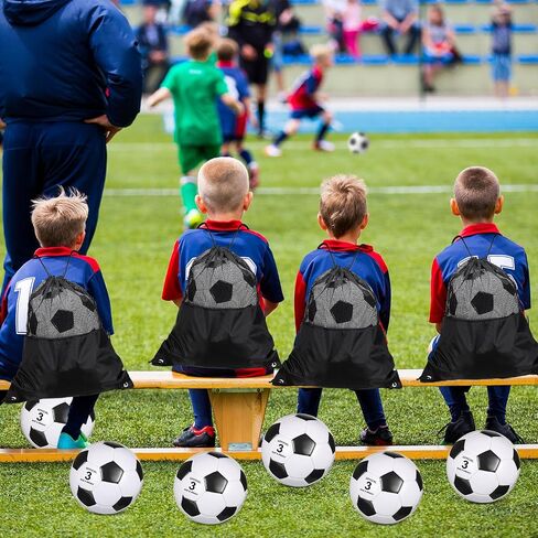 Ceenna 6 Pcs Spring Sports Soccer Ball Bulk with Pump Bag Official Size Outside Sport Soccer Ball Machine Stitched Ball for Training Practice Game in Kuwait