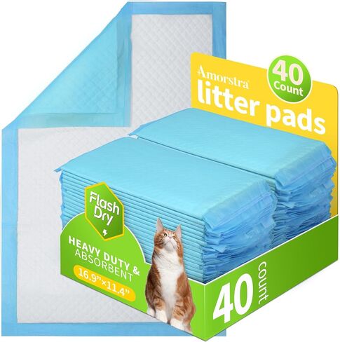 40 COUNT CAT CAT FACTS لنظام نسيم القطط المرتب ، وسادات التبول السميكة للقطط ، وسادة PEE CAT الفائقة ، والتحكم في الرائحة ، ومكافحة التسرب ، 16.9x11.4 بوصة in Kuwait