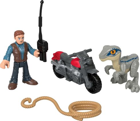Fisher-Price Imaginext Jurassic World Dinosaur Toys Owen Grady & Blue Figure playet لمرحلة ما قبل المدرسة تظاهر بلعب الأعمار من 3 سنوات in Saudi Arabia