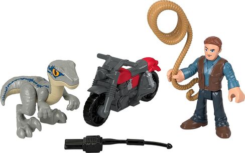 Fisher-Price Imaginext Jurassic World Dinosaur Toys Owen Grady & Blue Figure playet لمرحلة ما قبل المدرسة تظاهر بلعب الأعمار من 3 سنوات in Saudi Arabia