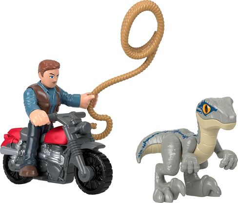 Fisher-Price Imaginext Jurassic World Dinosaur Toys Owen Grady & Blue Figure playet لمرحلة ما قبل المدرسة تظاهر بلعب الأعمار من 3 سنوات in Saudi Arabia