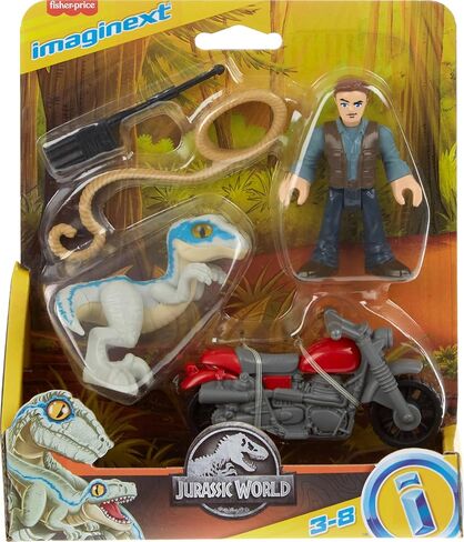 Fisher-Price Imaginext Jurassic World Dinosaur Toys Owen Grady & Blue Figure playet لمرحلة ما قبل المدرسة تظاهر بلعب الأعمار من 3 سنوات in Saudi Arabia