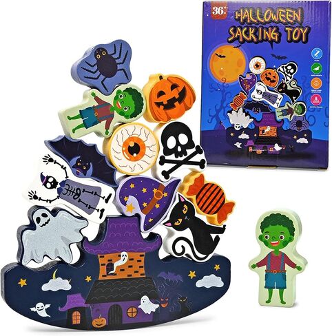 Vileafy Halloween Wooden Toys شخصيات تم تعيينها للأطفال من سن 3-5 إلى 12 مساءً in Kuwait