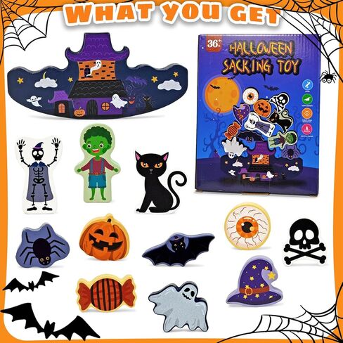 Vileafy Halloween Wooden Toys شخصيات تم تعيينها للأطفال من سن 3-5 إلى 12 مساءً in Kuwait