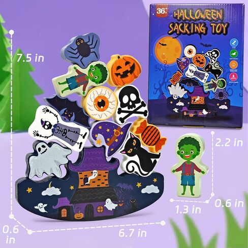 Vileafy Halloween Wooden Toys شخصيات تم تعيينها للأطفال من سن 3-5 إلى 12 مساءً in Kuwait