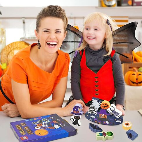 Vileafy Halloween Wooden Toys شخصيات تم تعيينها للأطفال من سن 3-5 إلى 12 مساءً in Kuwait