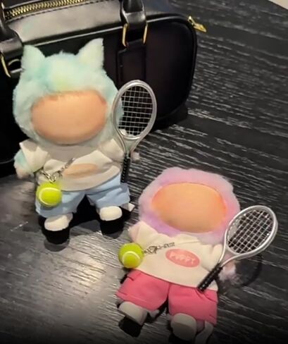 ملابس دمية 17 سم/15 سم مناسبة لـ V1 V2 V3 الزي: ملابس الموضة (دمية غير مدرجة) (مجموعة تنس وردية (أعلى+سروال+كرة تنس+مضرب+أحذية رياضية))) in Kuwait