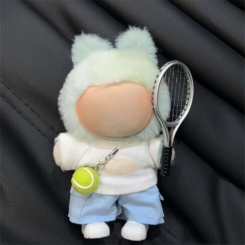 ملابس دمية 17 سم/15 سم مناسبة لـ V1 V2 V3 الزي: ملابس الموضة (دمية غير مدرجة) (مجموعة تنس وردية (أعلى+سروال+كرة تنس+مضرب+أحذية رياضية))) in Kuwait