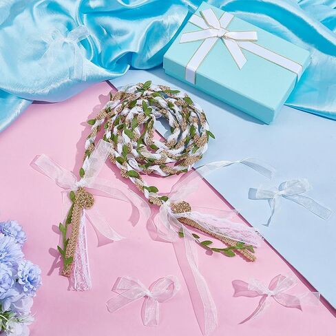 BENECREAT 70.8inch Wedding Lasso Chain, Handfasting Cord Rustic Wedding Lasso Lazos para Boda Wedding Cord with Chinese Knot Alloy Pendant for Traditional Wedding Ceremony in Saudi Arabia