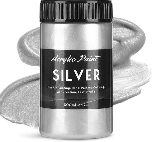 300ml Gold Metallic Acrylic Paint, Non Toxic Waterproof Gold Metallic Acrylic Paint for Fabric, Leather, Ceramic, Canvas, Rocks, Metal, Plastic, Glass in Saudi Arabia