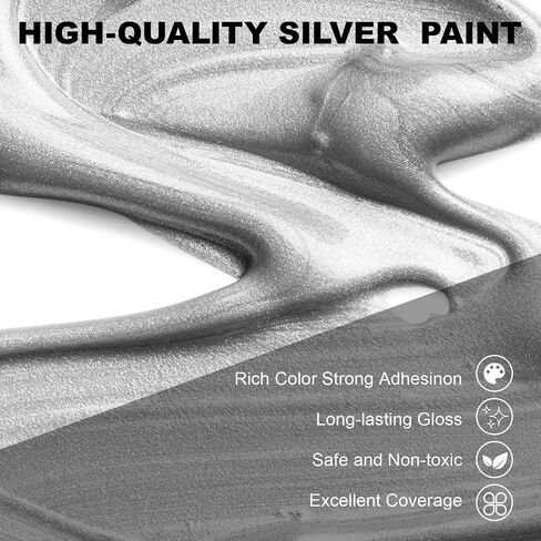 300ml Gold Metallic Acrylic Paint, Non Toxic Waterproof Gold Metallic Acrylic Paint for Fabric, Leather, Ceramic, Canvas, Rocks, Metal, Plastic, Glass in Saudi Arabia