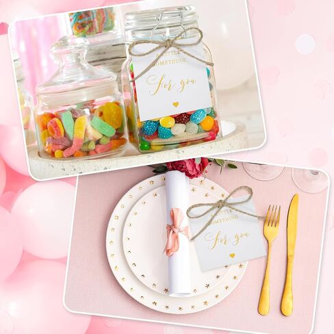 Marspark 100pcs Gold Foil شكرًا لك على علامات الهدايا مع سلسلة قليلاً من أجلك علامات معلقة مسبقًا لعلامات الاستحمام ، وحفلات الزفاف ، وأيام الميلاد ، وفضلات الحفلات (2.5''x 2.5 '') in Saudi Arabia