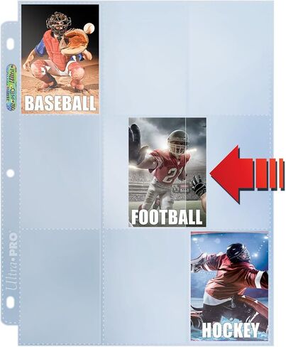 Ultra Pro MLB 3-Hole Side-Load 9 Pocket Pages (100 Count) in Saudi Arabia
