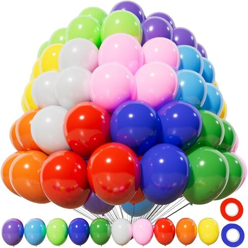 البالونات Kawkalsh 200pcs 5 بوصة ألوان متنوعة ، بالونات صغيرة قوس قوس قزح ميني قوس قوس قزح لعيد ميلاد الحفل in Saudi Arabia