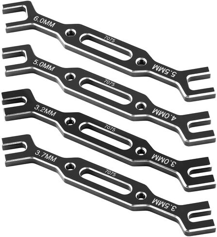 Globact 7075 Aluminium RC Rench 3.0/3.2/3.5/3.7/4.0/5.0/5.5/6.0mm turnuckle ball ball confer double end spinner rc tool for rc carler car boat rc rc drone parts (4pcs red) in Saudi Arabia