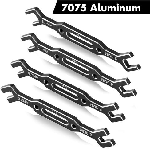 Globact 7075 Aluminium RC Rench 3.0/3.2/3.5/3.7/4.0/5.0/5.5/6.0mm turnuckle ball ball confer double end spinner rc tool for rc carler car boat rc rc drone parts (4pcs red) in Saudi Arabia