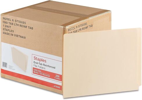 مجلد ملف TAB TAPLES المعزز ، قطع مستقيم ، حجم الرسالة ، مانيلا ، 500/كارتون (ST56685-CCVS) in Saudi Arabia