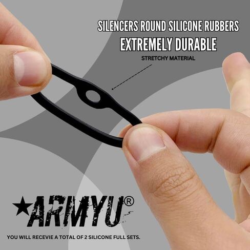 ARMYU Military Dog Tag Silencers Round Silicone Rubbers Set (Black) in Saudi Arabia
