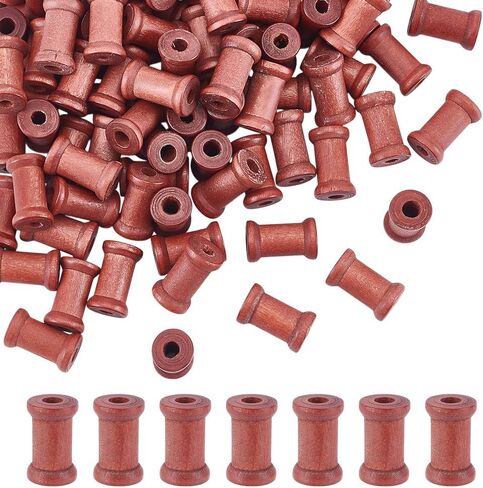 DELORIGIN 100pcs Mini Wooden Spools 0.8inch Empty Natural Wood Spools Wire Weaving Bobbins Thread Cord Wire Sewing Spools for Crafts Wire Weaving Art Stitch Embroidery Floss Thread Storage in Saudi Arabia