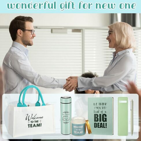 Thenshop 6 PCS مرحبًا بكم في مجموعة هدايا الفريق ، وهدايا ترحيب موظف جديدة بما في ذلك حقيبة حمل ، وحمام ملاحظات ، وقلم ، وشمعة معطرة ، وبهلان ، وغطاء للقلم للرجال موظفين جدد ، وزملاء العمل (Sage Green) in Kuwait