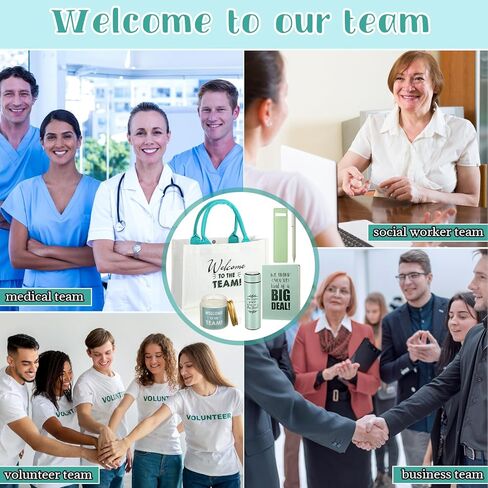 Thenshop 6 PCS مرحبًا بكم في مجموعة هدايا الفريق ، وهدايا ترحيب موظف جديدة بما في ذلك حقيبة حمل ، وحمام ملاحظات ، وقلم ، وشمعة معطرة ، وبهلان ، وغطاء للقلم للرجال موظفين جدد ، وزملاء العمل (Sage Green) in Kuwait