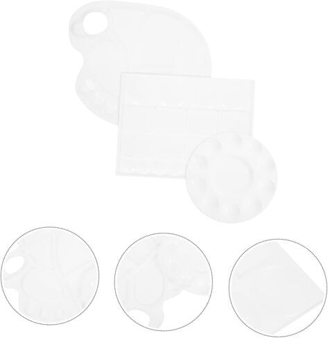 Uonlytech 3pcs صواني الصباغ خفيفة الوزن ألوان ألوان خلط الصواني للألوان المائية والأكريليك التصميم المريح للاستخدام المريح للفنانين والطلاب in Saudi Arabia