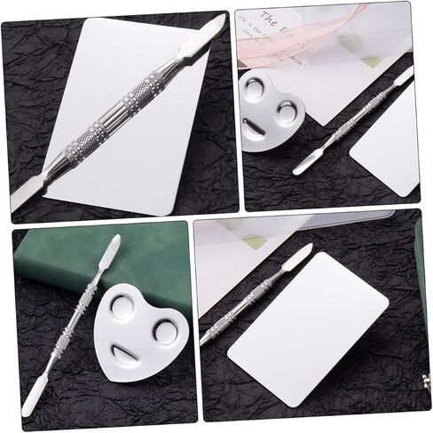 2Sets Mixing Color Palette Ring for Nail Art and Makeup Professional Mixing Tray with Heart and Salon Home Use and DIY in Saudi Arabia