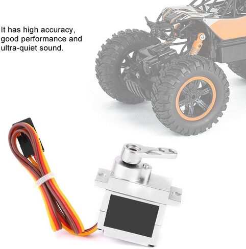 Dilwe RC Metal Servo, 9G Metal Servo Steering Engine Upgrade Spare Accessory Compatible with WPL B1 B14 B16 B24 C14 C24 B36 1:16 RC Truck(Silver) in Saudi Arabia