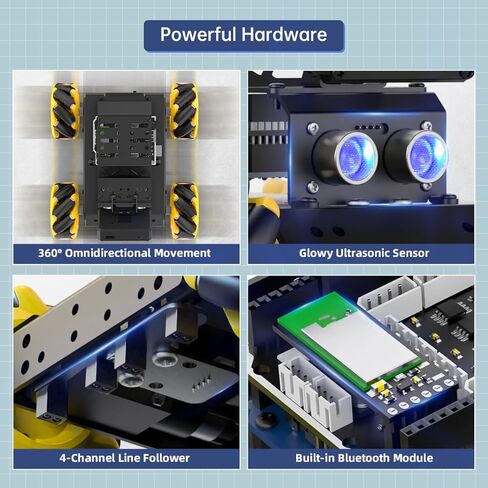 miniAuto AI Vision Robot Car for Arduino Programmable Smart Robot Car with ESP32 Camera, Line Tracking Color/Target Recognition Obstacle Avoidance, STEM Projects Educational Robot Set, Standard Kit in Saudi Arabia