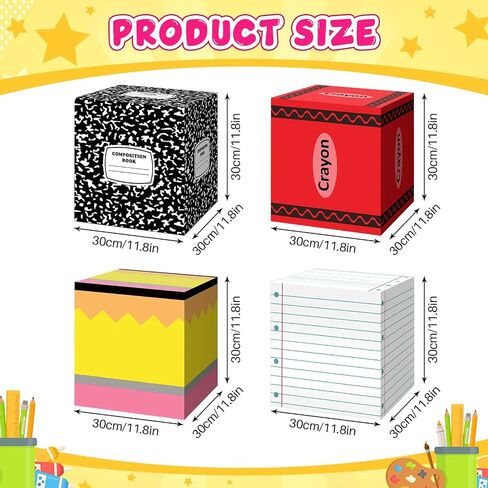 Denylo pro 3 Pcs Back to School Balloon Box Decoration Sets Composition Balloon Box for Back to School Decor Kindergarten Teacher Props Pencils Photo Prop Supplies in Kuwait