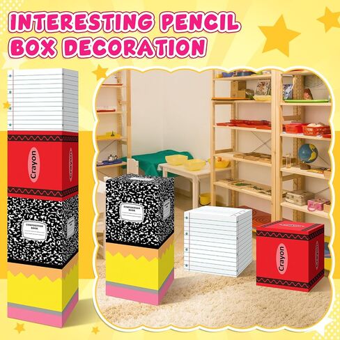 Denylo pro 3 Pcs Back to School Balloon Box Decoration Sets Composition Balloon Box for Back to School Decor Kindergarten Teacher Props Pencils Photo Prop Supplies in Kuwait