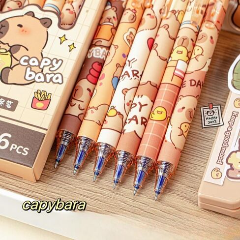 مجموعة قرطاسية كابيبارا كابيبارا ، كابيبا دراسة لوازم مجموعة ، كابيبارا مكياج كيس Capybara 1 قلم رصاص ، 50 ملصقات ، 5 أقلام حبر الهلام ، 1 ملاحظات لزجة (حدد عشوائيا) ، 2 مفتاح Capybara Gifts Boy Boy in Kuwait