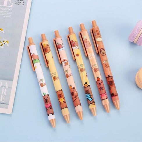 Kawaii Cute Capybara Stationery Set,Capybara Study Supplies Kit,Capybara Makeup Bag Capybara 1 Pencil Case,50 Stickers,5 Gel Ink Pens,1 Sticky Notes(SELECT RANDOMLY),2 Keychain Capybara Gifts Girl Boy in Saudi Arabia
