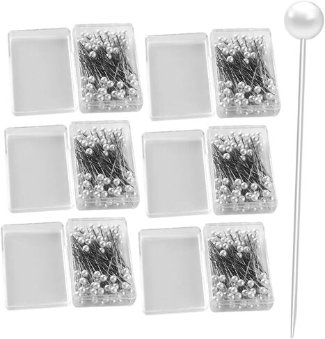Gadpiparty 3sets 600pcs دبابيس رأس لؤلؤة لخياطة اللحف بالخياطة دبابيس قوية قوية لزخارف الزفاف باقات الأزهار. in Saudi Arabia
