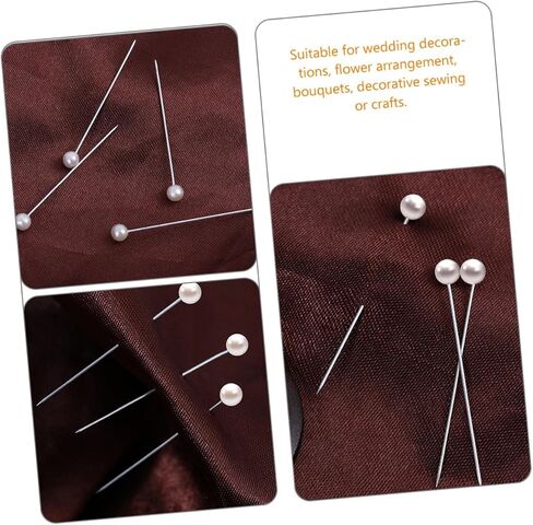 Gadpiparty 3sets 600pcs دبابيس رأس لؤلؤة لخياطة اللحف بالخياطة دبابيس قوية قوية لزخارف الزفاف باقات الأزهار. in Saudi Arabia