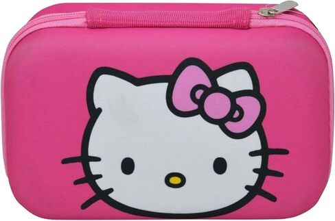 Hello Kitty مقولبة القلم مربع قلم رصاص - متينة 22 سم × 13 سم × 7 سم تخزين وقائي للقرطاسية - تصميم وردي لطيف مع وجه Hello Kitty الأيقوني - منظم محمول وفسيح للأطفال والكبار ، in Saudi Arabia
