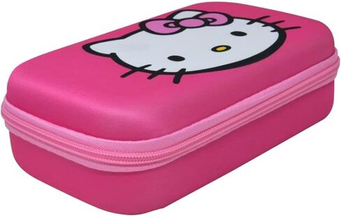 Hello Kitty مقولبة القلم مربع قلم رصاص - متينة 22 سم × 13 سم × 7 سم تخزين وقائي للقرطاسية - تصميم وردي لطيف مع وجه Hello Kitty الأيقوني - منظم محمول وفسيح للأطفال والكبار ، in Saudi Arabia