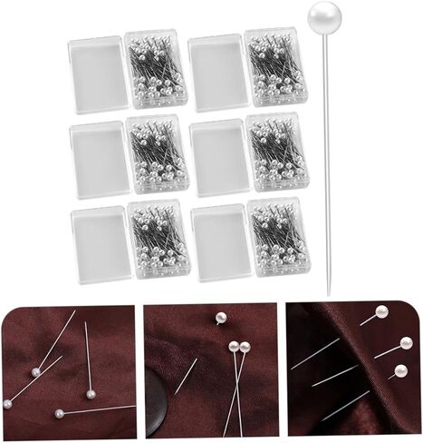 Gadpiparty 3sets 600pcs دبابيس رأس لؤلؤة لخياطة اللحف بالخياطة دبابيس قوية قوية لزخارف الزفاف باقات الأزهار. in Saudi Arabia