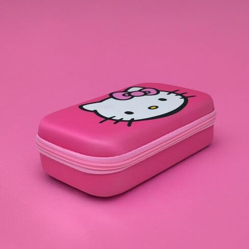 Hello Kitty مقولبة القلم مربع قلم رصاص - متينة 22 سم × 13 سم × 7 سم تخزين وقائي للقرطاسية - تصميم وردي لطيف مع وجه Hello Kitty الأيقوني - منظم محمول وفسيح للأطفال والكبار ، in Saudi Arabia
