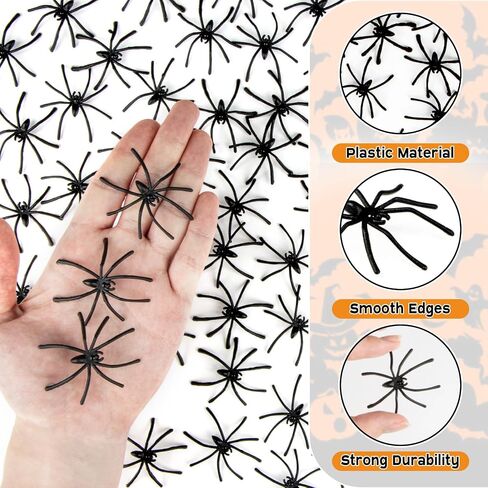 160PCS Halloween Spider - Plastic Realistic Fake Spiders Spider Spider Prank for Halloween Decorations, Home, Candy Bowl, Party in Saudi Arabia