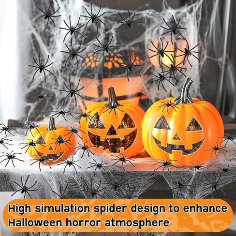 160PCS Halloween Spider - Plastic Realistic Fake Spiders Spider Spider Prank for Halloween Decorations, Home, Candy Bowl, Party in Saudi Arabia