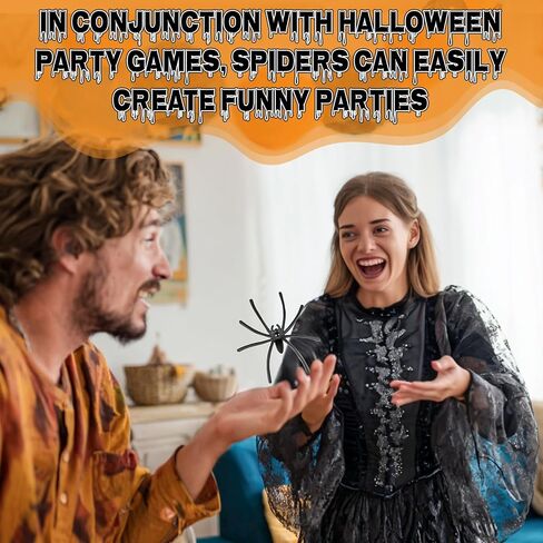 160PCS Halloween Spider - Plastic Realistic Fake Spiders Spider Spider Prank for Halloween Decorations, Home, Candy Bowl, Party in Saudi Arabia