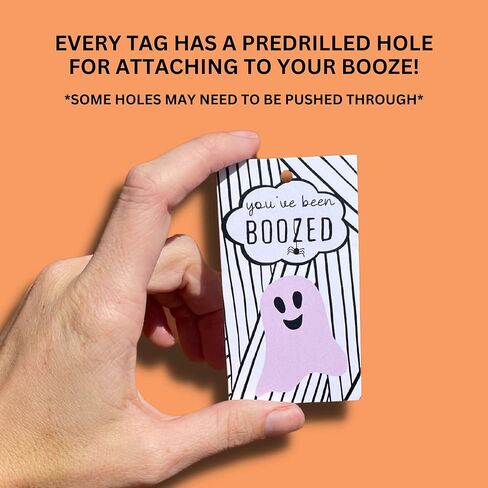 You’ve Been Boozed Hang Tags for Halloween Fall Ghost Pink Boo | 15 Pack Mix of 3 | Holiday Wine Bottle Alcohol Hanger Advertising for Realtors Idea You’ve Been booed Game Minimalist 2x3.5" in Saudi Arabia