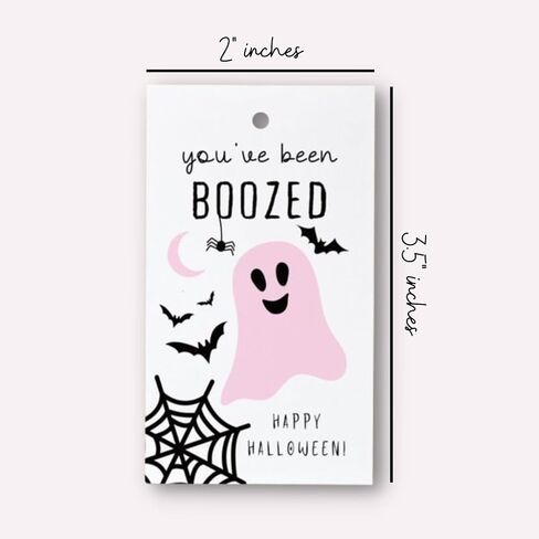 You’ve Been Boozed Hang Tags for Halloween Fall Ghost Pink Boo | 15 Pack Mix of 3 | Holiday Wine Bottle Alcohol Hanger Advertising for Realtors Idea You’ve Been booed Game Minimalist 2x3.5" in Saudi Arabia