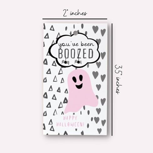 You’ve Been Boozed Hang Tags for Halloween Fall Ghost Pink Boo | 15 Pack Mix of 3 | Holiday Wine Bottle Alcohol Hanger Advertising for Realtors Idea You’ve Been booed Game Minimalist 2x3.5" in Saudi Arabia