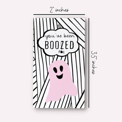 You’ve Been Boozed Hang Tags for Halloween Fall Ghost Pink Boo | 15 Pack Mix of 3 | Holiday Wine Bottle Alcohol Hanger Advertising for Realtors Idea You’ve Been booed Game Minimalist 2x3.5" in Saudi Arabia