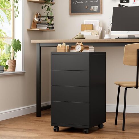 BOTLOG Mobile File Cabinet, 4-Drawer Filing Cabinet with Wheels, Rolling Pedestal Under Desk for Home Office Legal/Letter/A4 Size White in Saudi Arabia